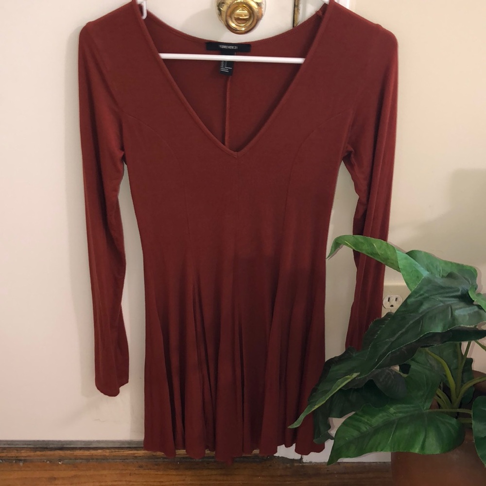 Burnt orange forever 21 spring dress